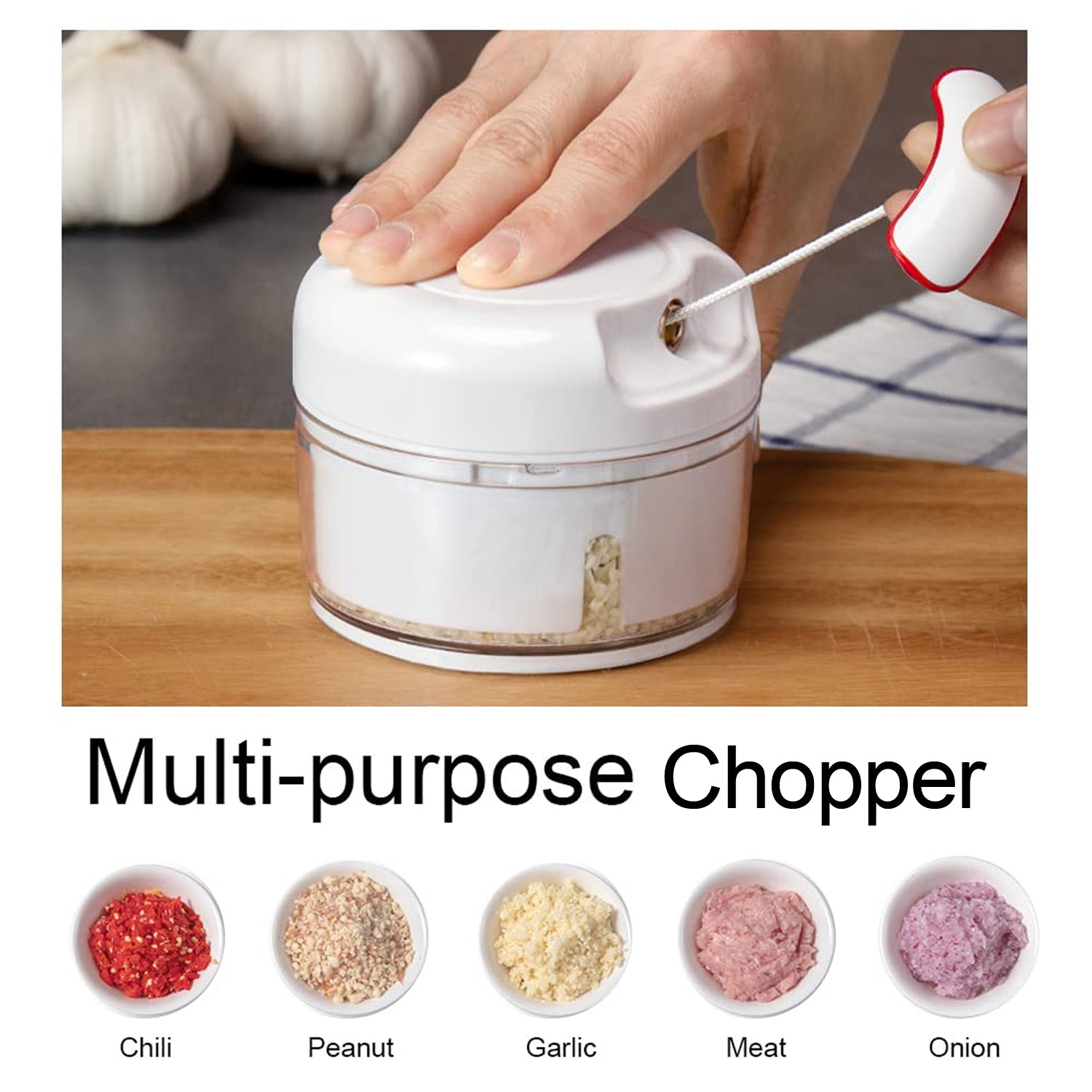 Manual Mini Food Processor Vegetable Chopper Hand Pull String Onion Chopper (1 Pc) Manual Mini Food Processor Vegetable Chopper Hand Pull String Onion Chopper (1 Pc)